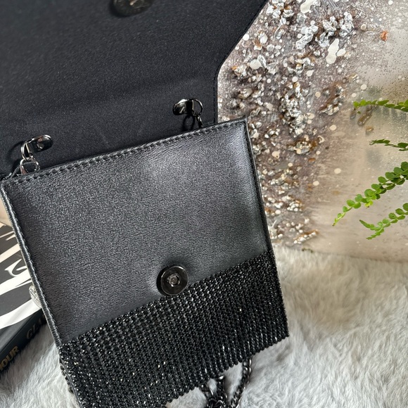 bagdley mischka black rhinestone crossbody bag BADGLEY MISCHKA Rhinestone Evenin - Picture 7 of 9
